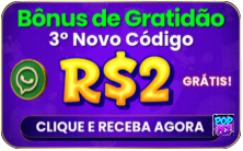 Bonusde Gratidao 30 Novo R$2 Codigo GRAT CLIQUE E RECEBA AGORA